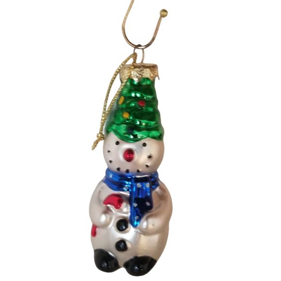 Christmas Ornament Glass Snowman Christmas Tree Hat Thomas Pacconi Museum Series - Picture 1 of 6